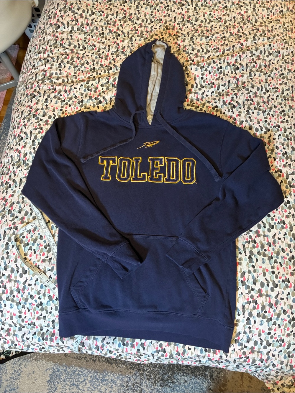 Champion Navy Hoodie with Yellow Toledo Embroidery